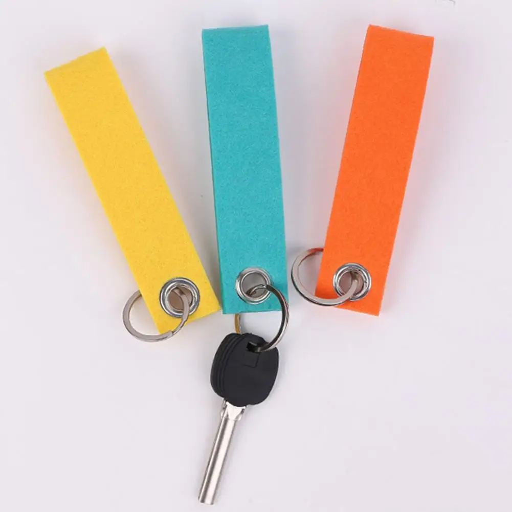 Purse Accessories 20pcs Felt Key Rings with Blank Tags Stainless Steel Key Fobs for Diy Crafting Customizable for Backpacks
