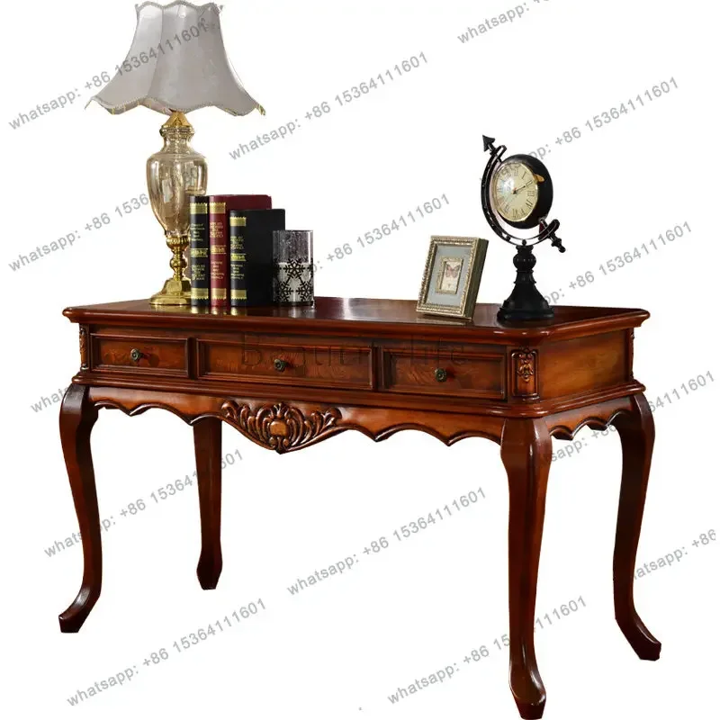 

yj57 American solid wood desk and chair combination European small apartment computer desk, bookcase drawer