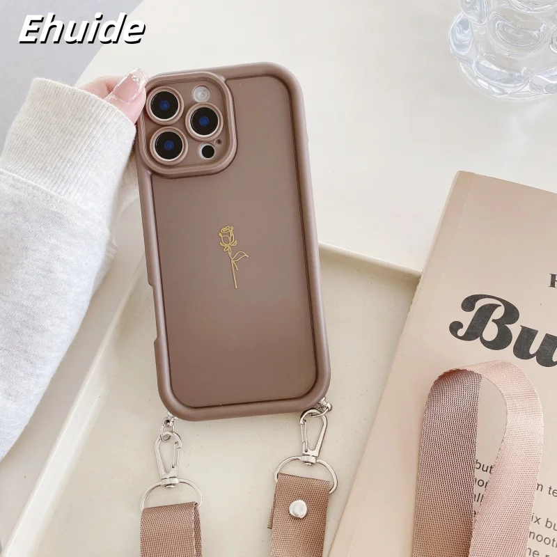 Rosen-Riemenhülle für Samsung Galaxy A56 A36 A16 A26 A17 A55 A35 A15 A54 A34 A14 – Modische Crossbody-Lanyard-Hülle mit Kordel für Reisen, weiche Abdeckung – Detail 9