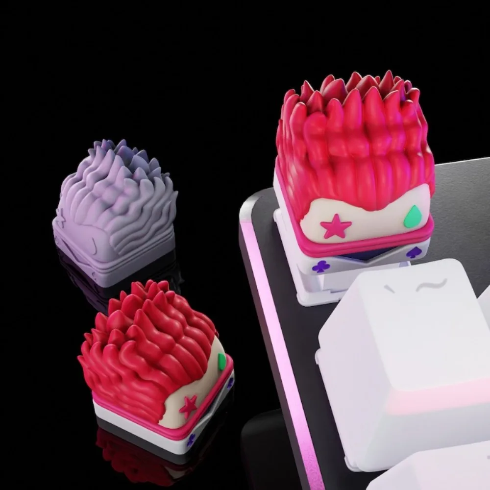 Anime Character-Themed Custom Keycaps, Chibi-Style Design, universal Cross-Shaped Switches, Perfect as a Birthday Gift.