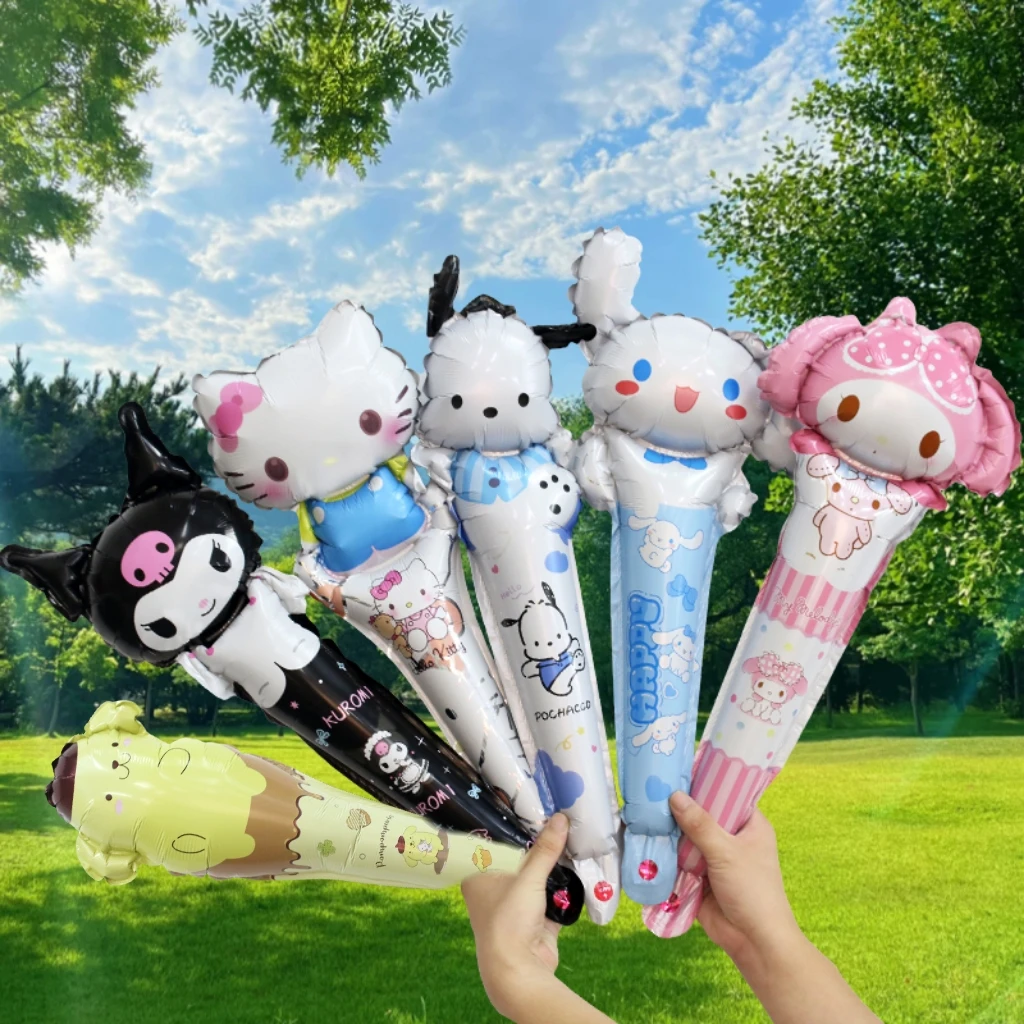6-teiliges Cartoon Hello Kitty Melody Kuromi Ballon-Set Folienballons für Mädchen Geburtstagsparty Konzert Atmosphäre Deko