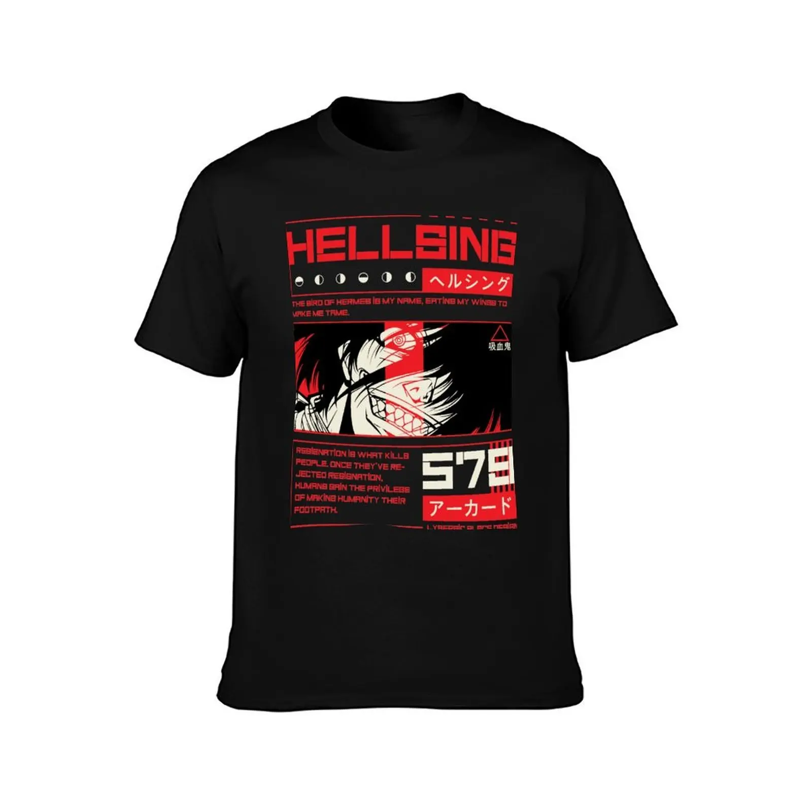 Alucard - Hellsing T-Shirt, Summer Casual Cotton Tee, Oversized Streetwear Tops, Vintage Graphic Print, Loose Fit Short Sleeve