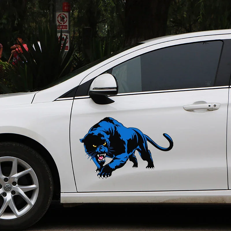 

S T .Cartoon 3D Car Stickers Animal Black Panther Roaring Bumper Motorcycle Helmet Decal Vinyl Cover Scratches Waterproof PVC