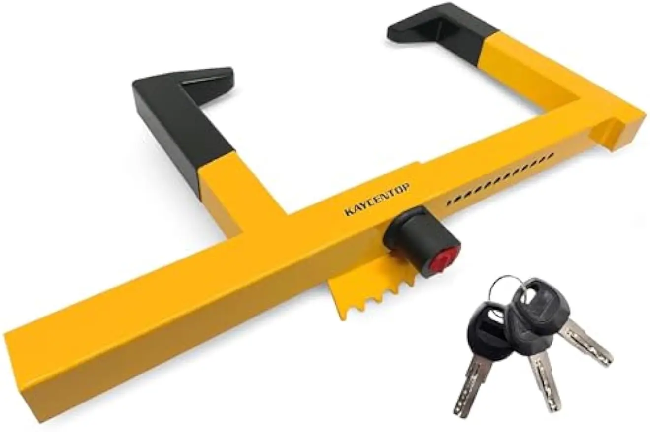 

Universal Wheel Lock Clamp Anti-Theft for Trailers SUV Boats Motorcycles Golf Cart, Fits Up to 15.5 Inch Tires, Yellow/Black