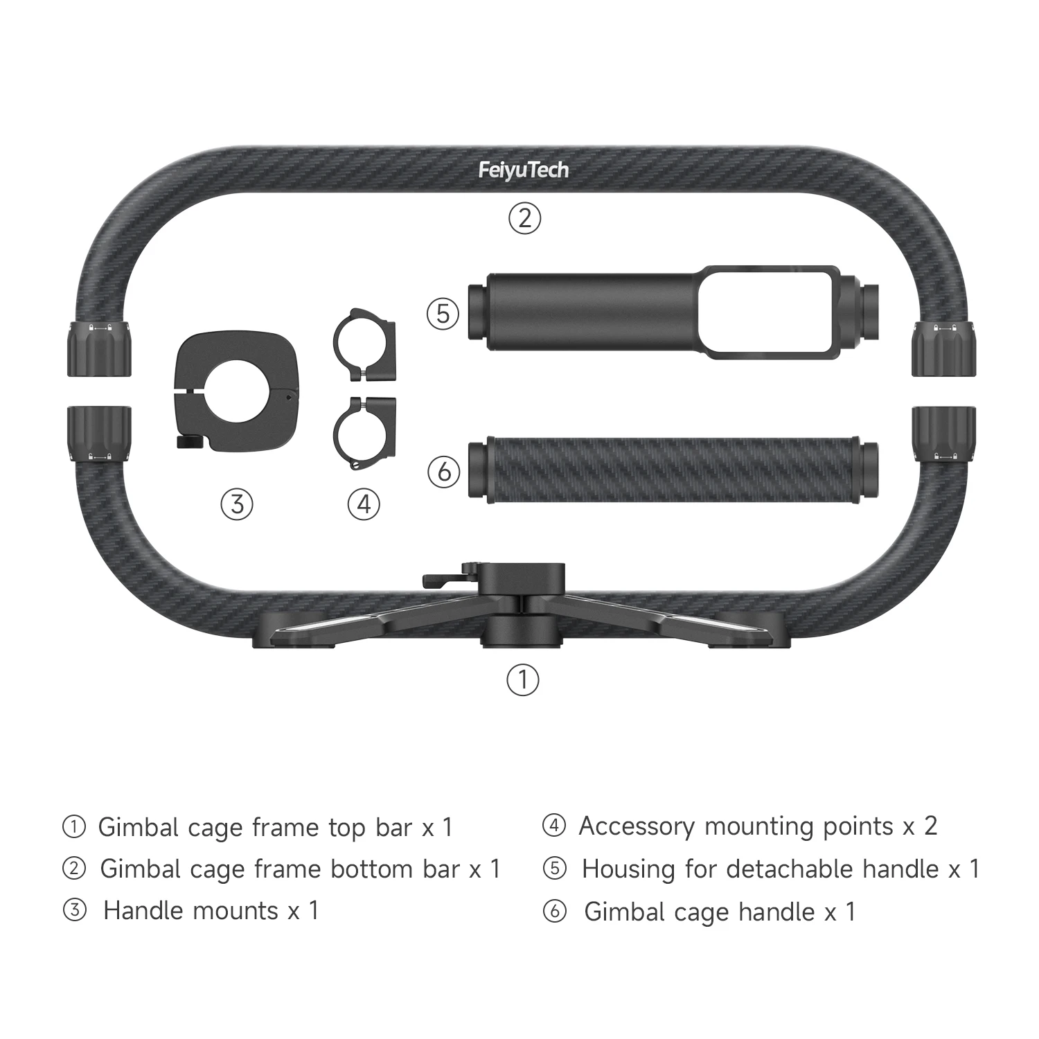 Imagem -04 - Fibra de Carbono Dual Handle Grip Gaiola Scorp Pro