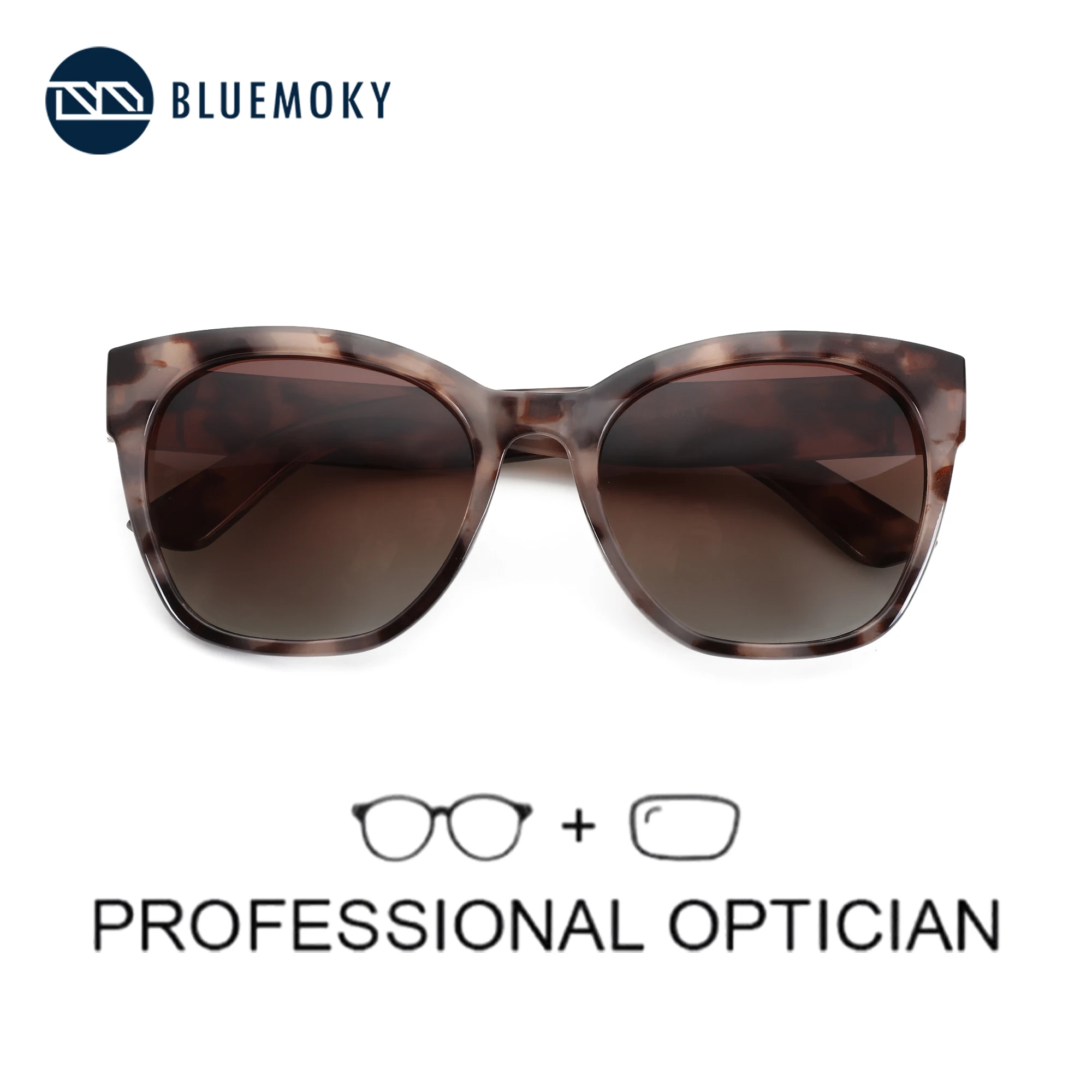 BLUEMOKY Retro Butterfly Polarized Prescription Sunglasses for Women Oversized UV400 Protection Progressive Optical Sun Glasses
