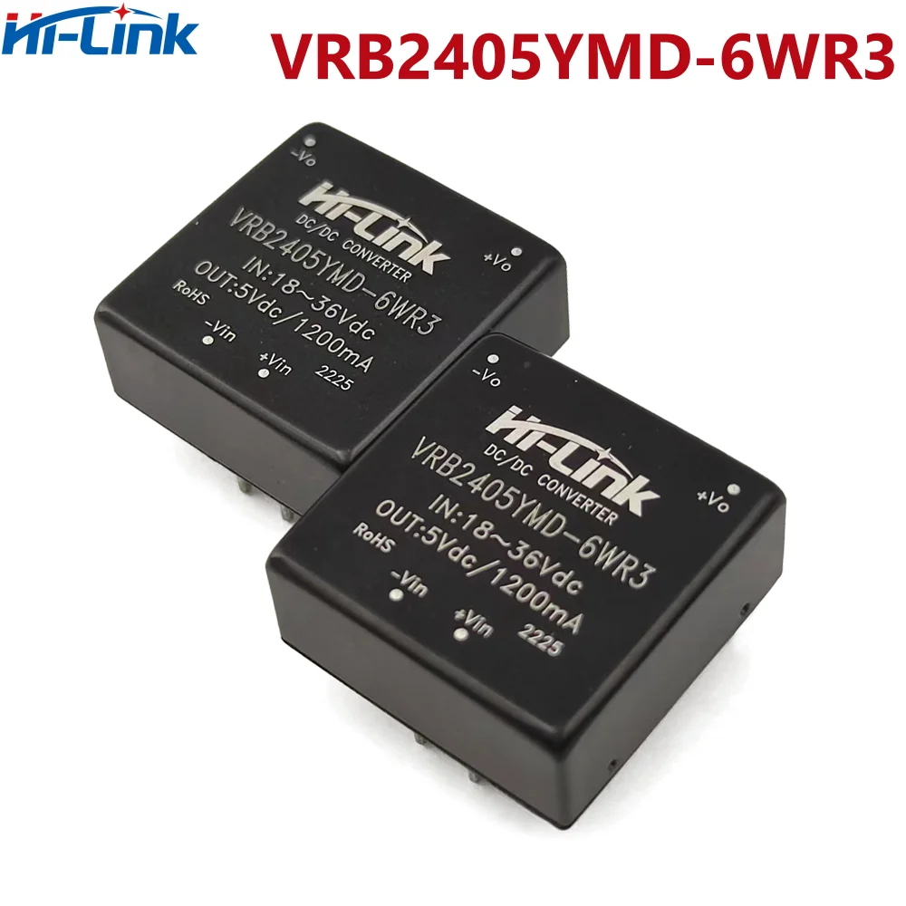 Hi-Link New 6W 5V VRB2405YMD-6WR3 1.2A output 18-36V Input 85% high-efficiency smart electronic isolated dc dc power module