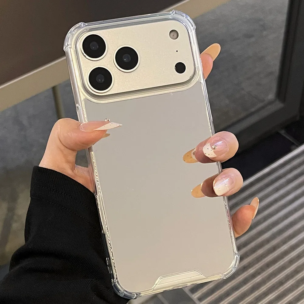 Acrylic Hard Mirror Phone Case For iPhone 17 16 15 Pro Max 14 Plus 13 12 11 Pro X XR XS Max 7 8 Plus SE2 17 Air Shockproof Cover - náhled 3