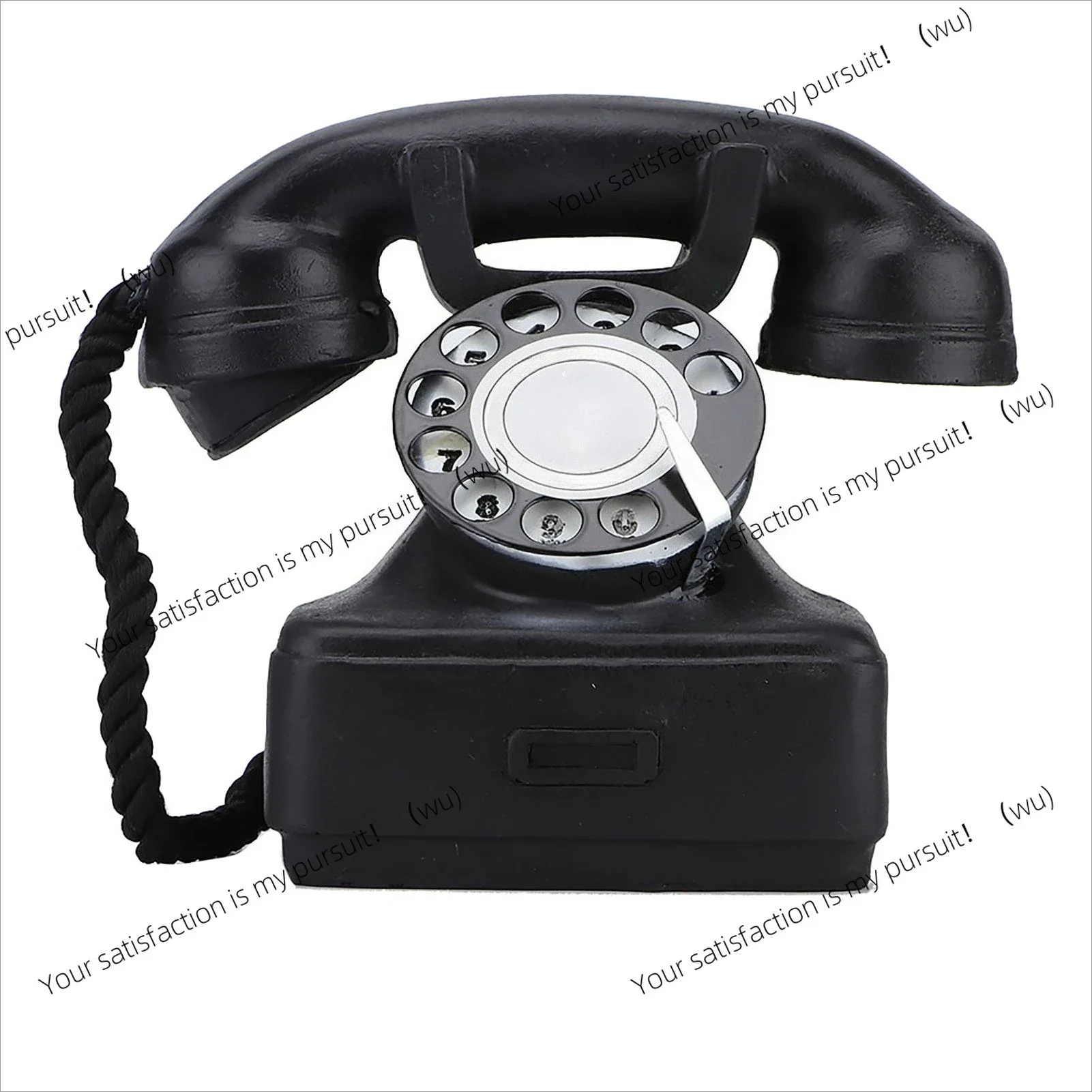 Retro landline phone model ornament, resin simulation antique phone statue, home desktop decoration
