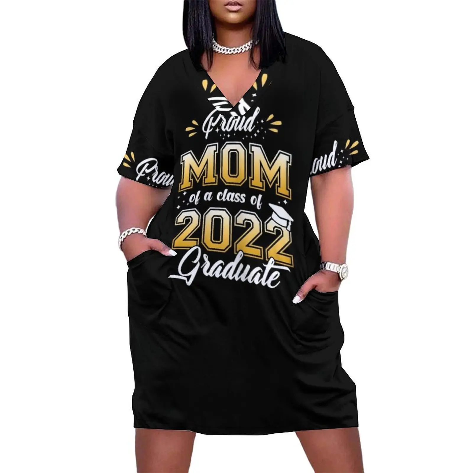 

Proud Mom Of A Class Of 2022 Graduate Loose Pocket Dress womens clothing summer woman dress 2025