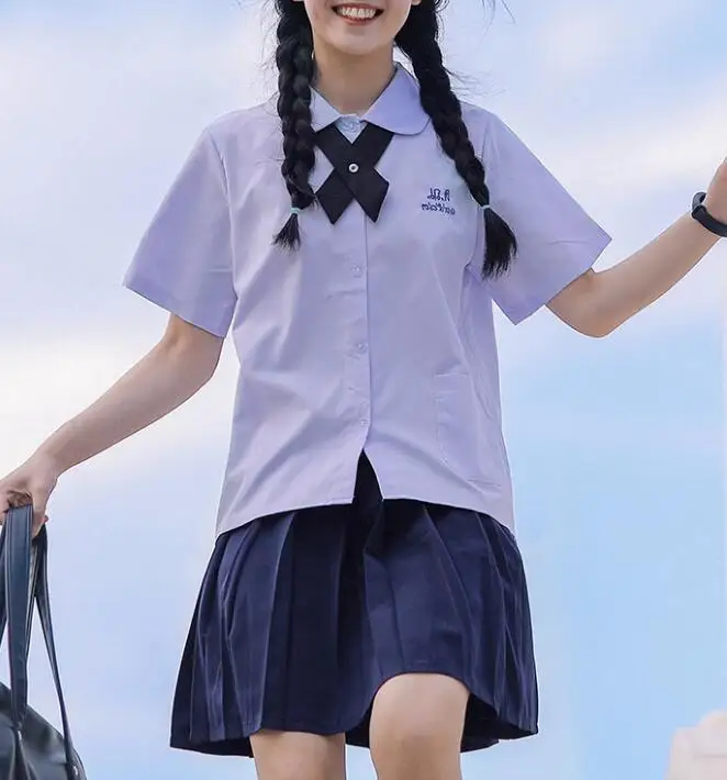 Thailand Schuluniform High-School-Schüler Mädchen Kleid Sommer blau