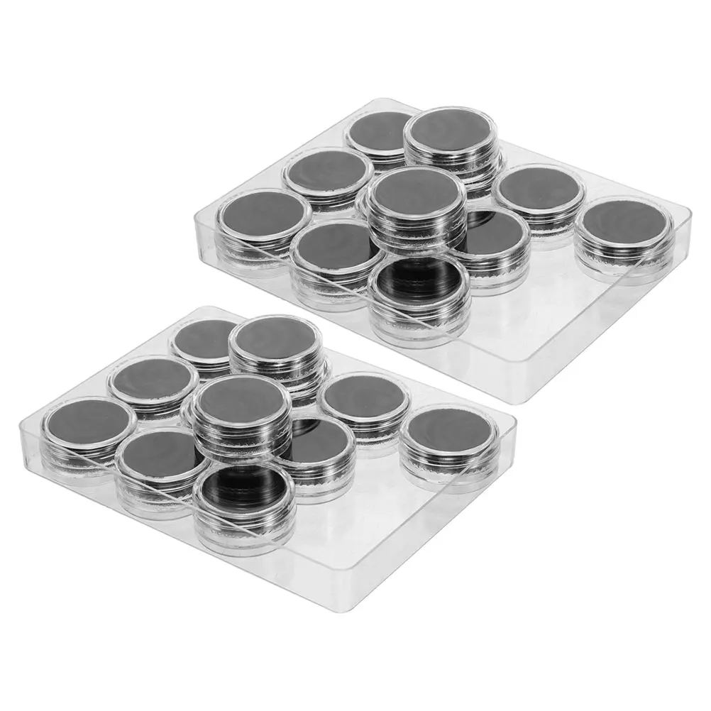 

2 комплекта прозрачных акриловых круглых коробок с крышкой для хранения и демонстрации рассыпных драгоценных камней, ювелирных изделий, с защитой из мягкого пеноматериала