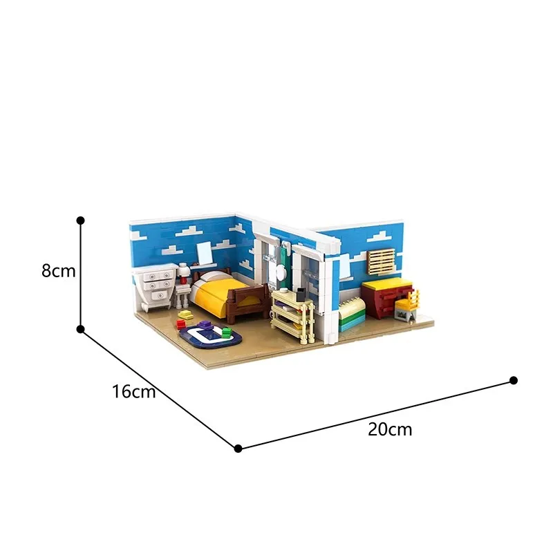 Hot Building Blocks Sets Anime Andy's Room indoor Decoration Model Kawaii Kids Toys Girl Birthday Gift general mobilization