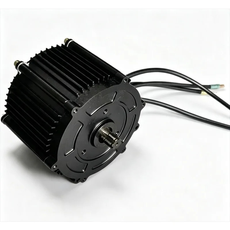 3000W Square Wave Brushless DC Central Motor Flower Tooth Shaft Optional Encoder for Electric Vehicles