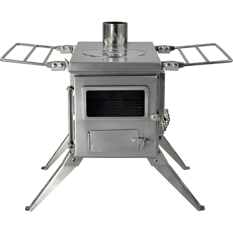 Nomad View Medium Tent Stove Portable Wood Burning Stove for Tents,Shelters,Camping 800 Cubic Inch Firebox Precision Stainless