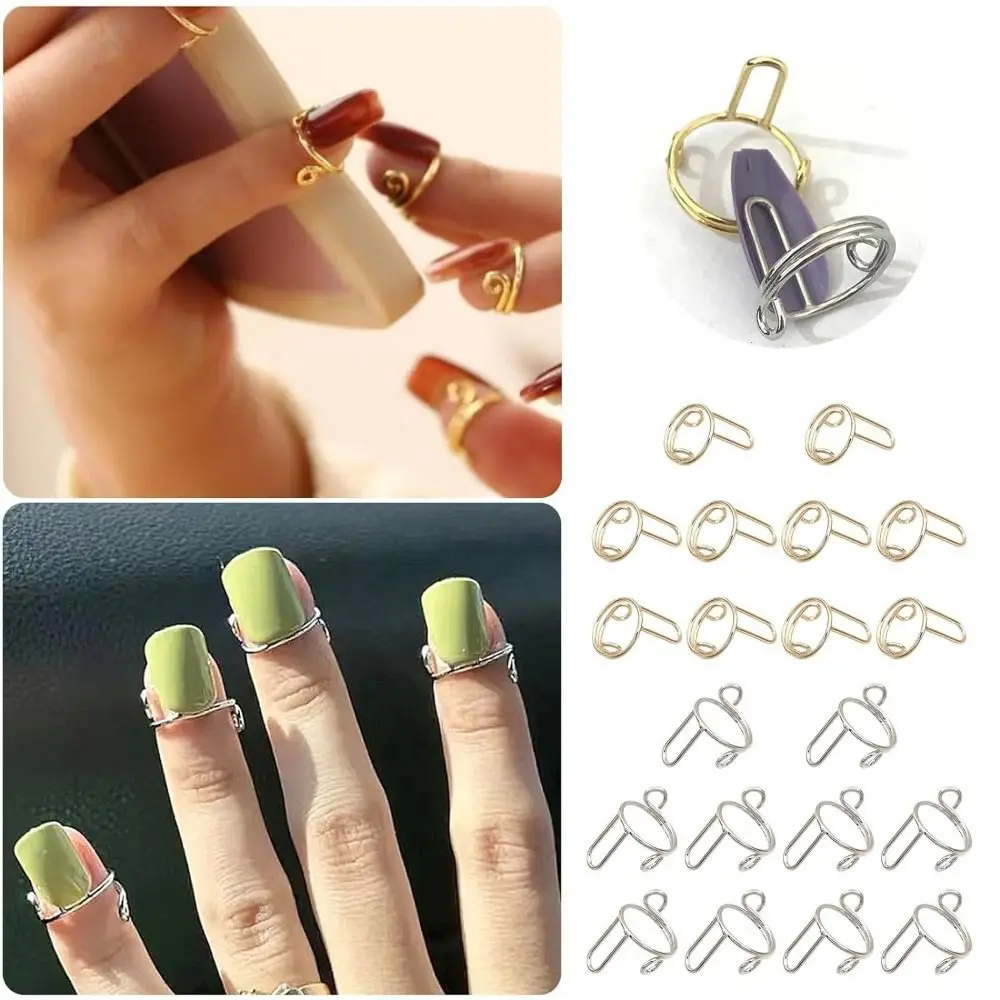 10 Stuks Vingertop Nail Ringen Herbruikbare Falanx Ring Verwijderbare Causale Verstelbare Herbruikbare Verwijderbare Nail Art Decoratie