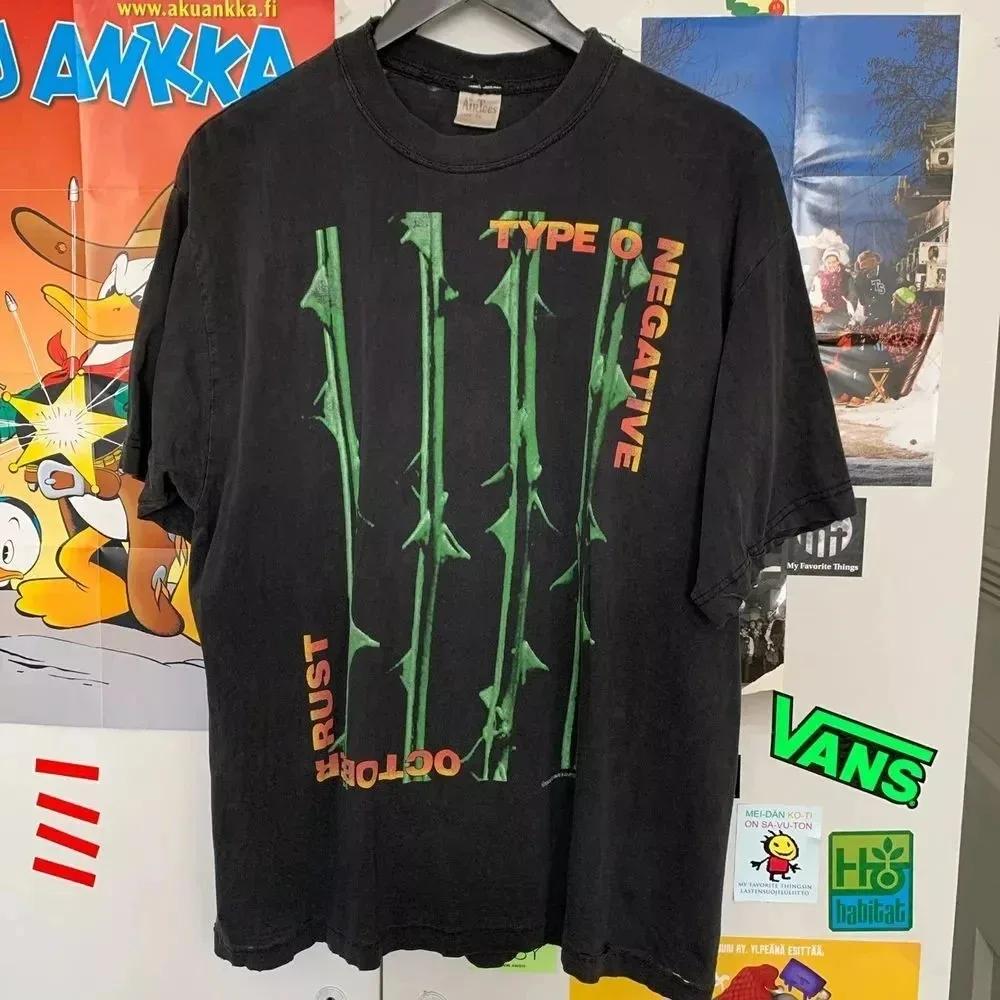Camiseta Unisex de Manga Corta Negra Estilo Básico de la Banda Type O Negative, Talla Grande Y2K, Camiseta Negra S-4XL, Unisex para Hombre y Mujer, Verano