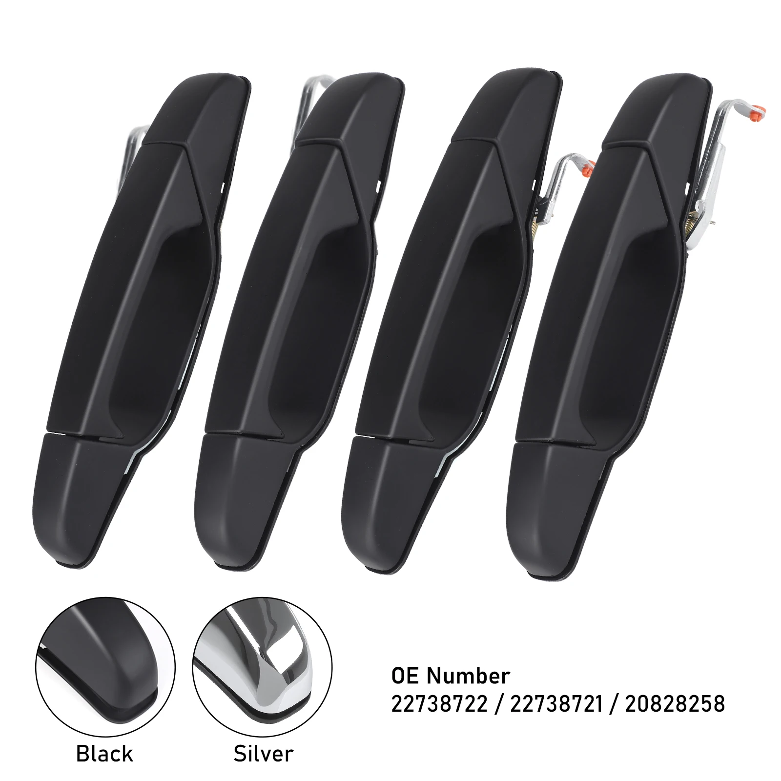 

4PCS Exterior Left Right Door Handle Front Rear Driver & Passenger For 2007-2014 GMC Cadillac Escalade Chevy Avalanche Silverado