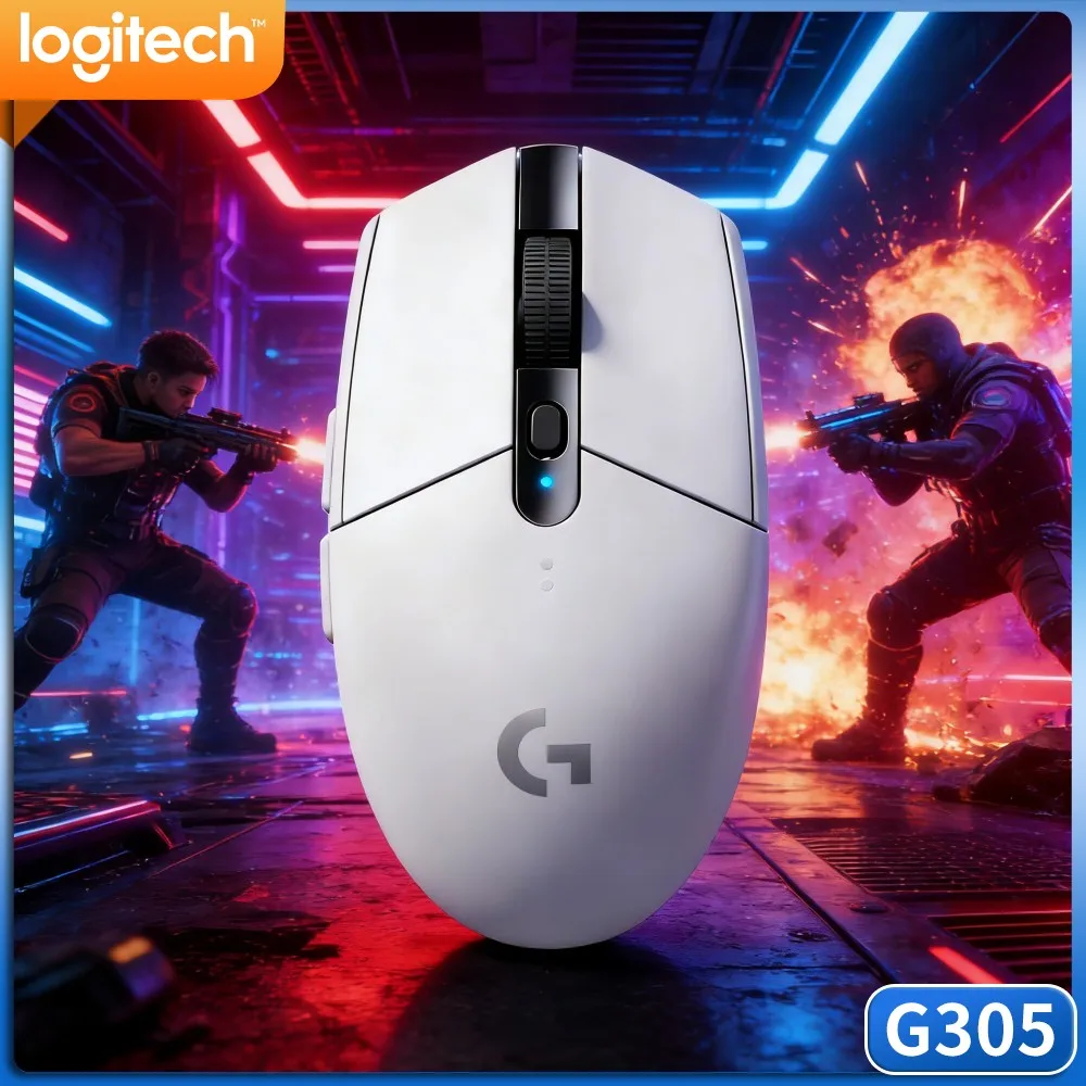 G305 Logitech Wireless Gamer Mice,LIGHTSPEED Sensor Tech,HERO 12000 DPI,6 Remappable Buttons,250‑Hour Battery,PC Mac Compatible