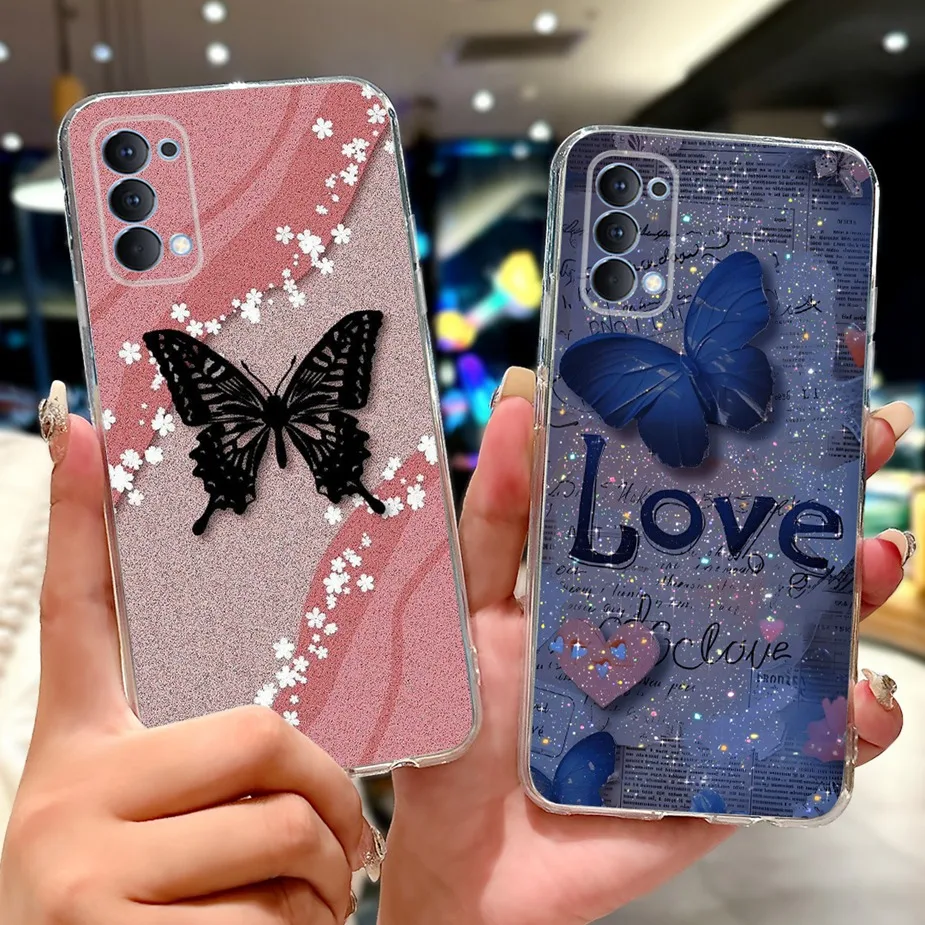 For Oppo Reno4 Pro 4G Case CPH2109 Cute Cat Painted Cover Soft Slim Phone Case For Oppo Reno 4 Pro Reno4 5G CPH2091 Fundas Coque