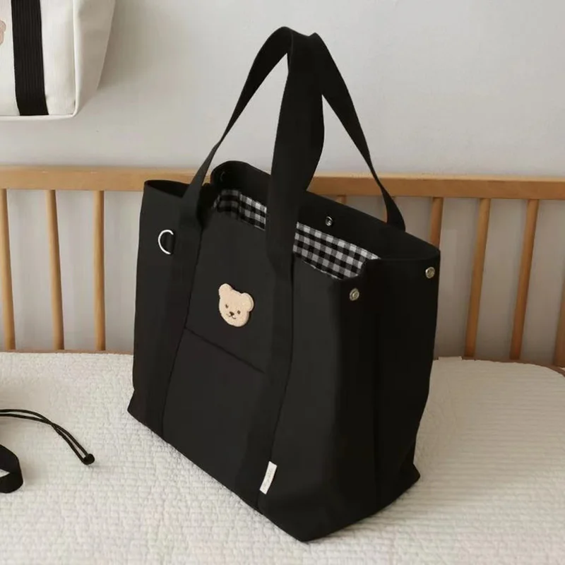 Fashion Bear Baby Mommy Bag for Diaper Bags Cute Canvas Handbags Baby Items Organizer Nappy Caddy Bag Maternity Bag Mother Kids