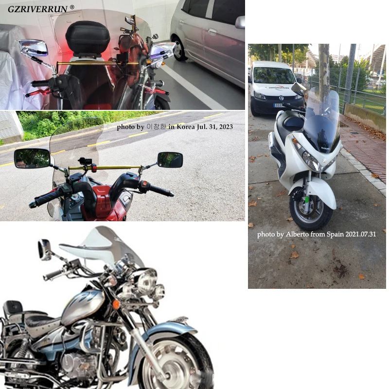 Chrome Mirror Motorcycle Accessories 10mm Universal Rectangle Electric Scooter Cafe Racer Motor Cruisers Choppers Side Rearview