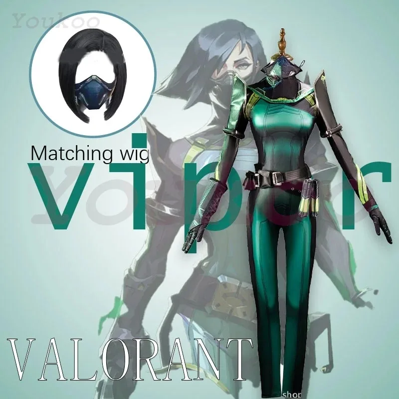 

Skinny Jumpsuit For Women Game Printed VALORANT Viper Cosplay Costume Full Set Viper Leather Jacket