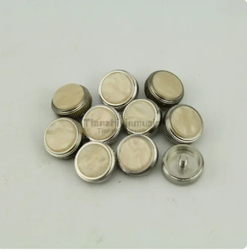 10pcs Baritone Valve Finger Buttons Repair Parts Set Brass Material for Instrument Maintenance Piston Valve Baritone Valve