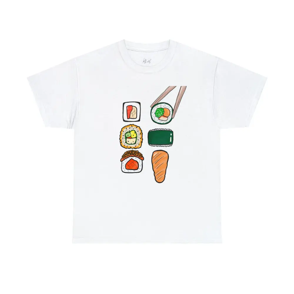 “Sushi Love” Illustration Graphic Unisex T-Shirt Unisex T-shirts For Man Woman Short Summer Tees Luxury Brand