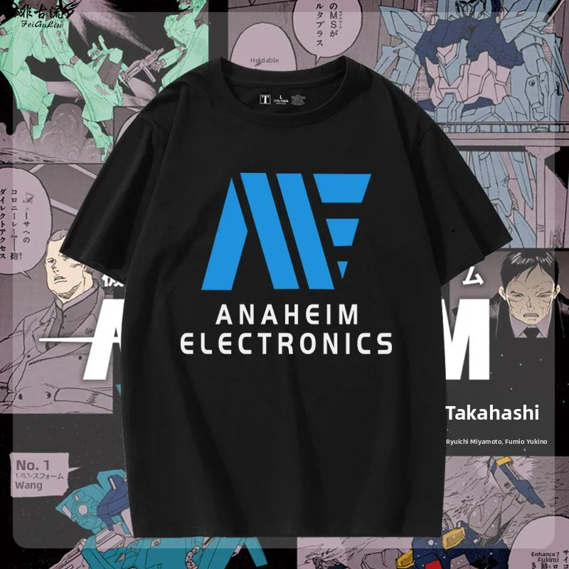 ANAHEIM Logo Short Sleeve T-Shirt Unisex Student Half Sleeve Fashionable Cotton Summer round Neck Loose Fit Youthful T-Shirt