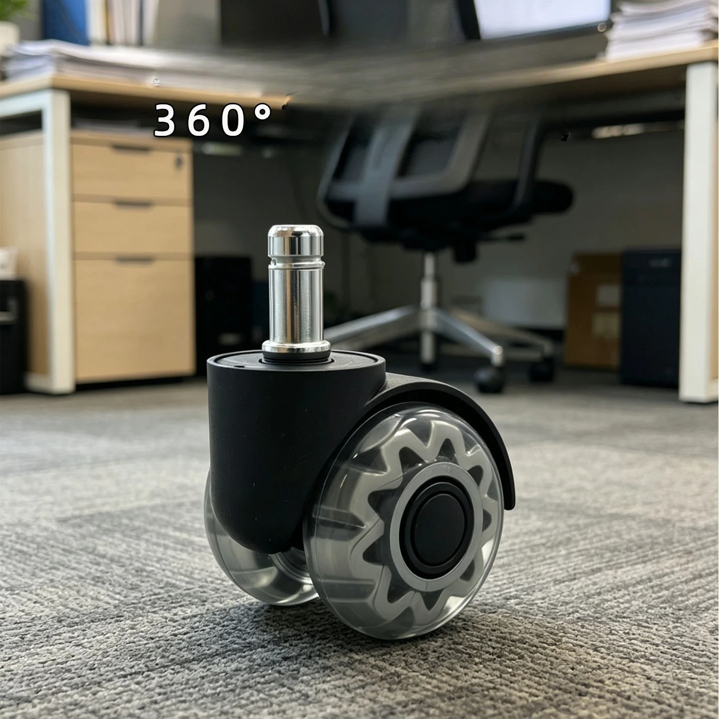 U Polyurethane Caster Wheels Double Row Silent Wear‑Resistant Swivel Pulley Replacement Wheels Office Gaming E‑Sports Chair