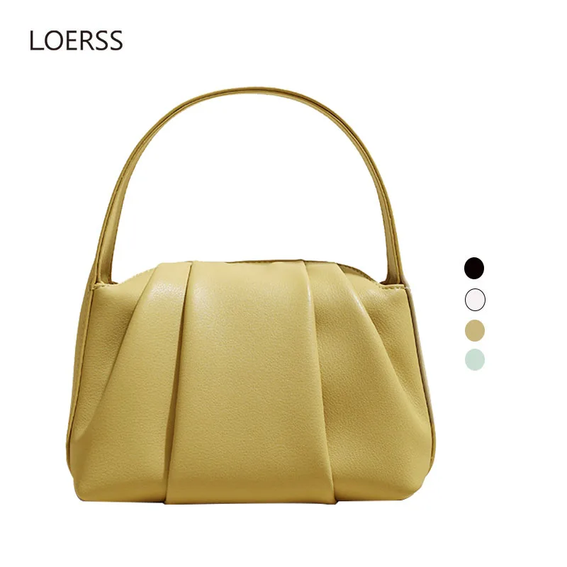 Mini Cloud Bag for Women Genuine Leather Pleated Advanced Sense Commuter Shopping Handheld 2023 New Design Lady Crossbody Bags