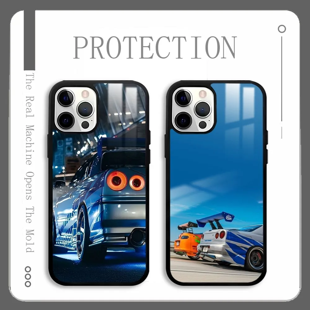 R-R34 F-Fast F-Furious Movie Phone Case For IPhone 16 15 14 13 12 11 Pro Xs Max Mini Plus Celulares Hard Funda