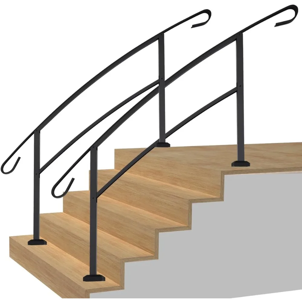 

grisham aluminum handrails for outdoor steps,5 step outdoor hand railing fits 1 to 5 steps outdoor railing stair railing kit (2