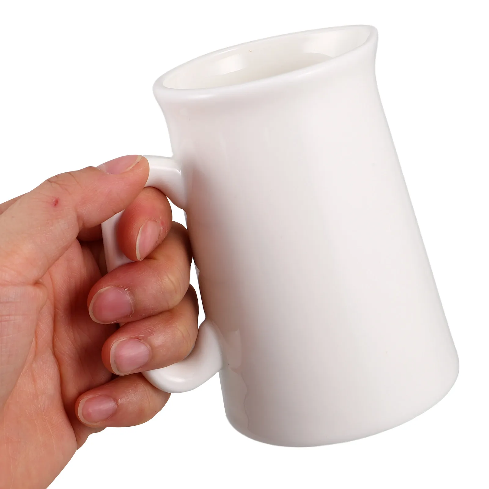 Small Ceramic Milk Jug Nordic Design Milk Frother Cup with Spout Creamer Pitcher for Coffee Cafe Use Syrup Container