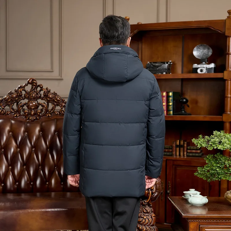 

Men's Winter Outdoor Thiened Warmth Middle-Length Coat Anti-Cold Clothes Polyester Print Casual Zipper Closure