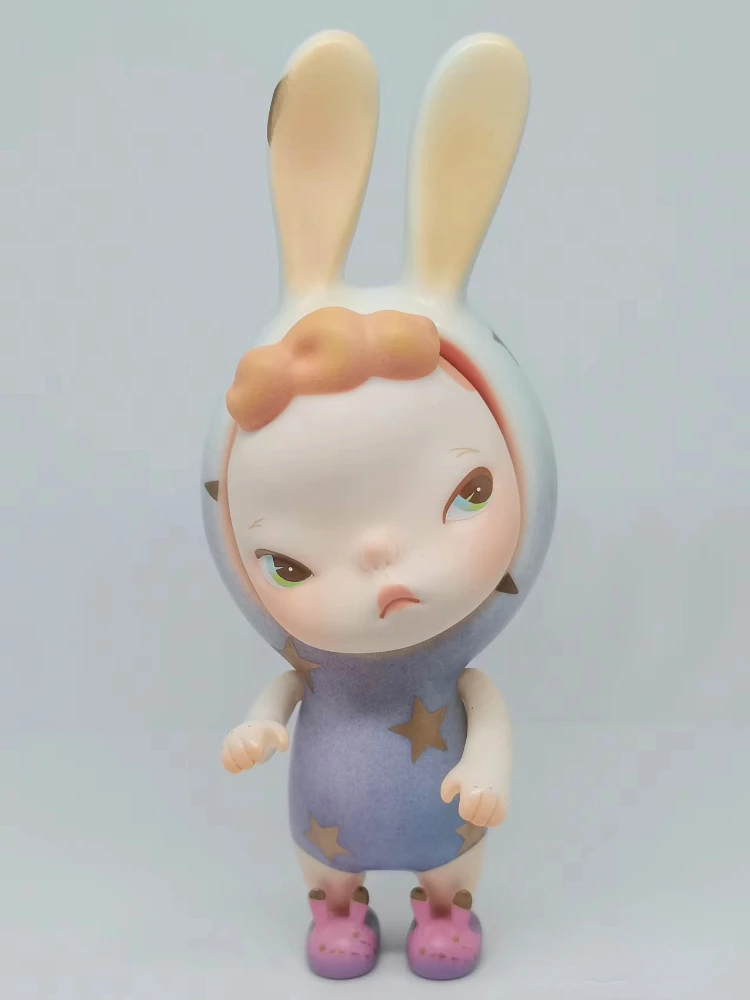 Sooya Ban Golden Star Shining Colorful Diamon Behind Head Bunny Ear Figure Toy Designer Art Collection Doll Turnnable Face Girl