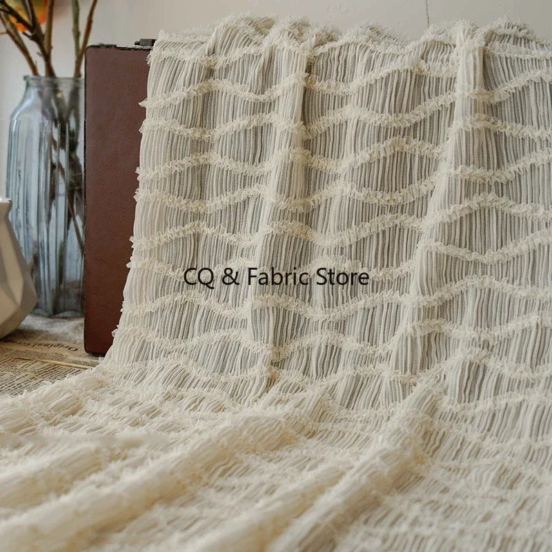 قماش دانتيل شيفون مطرز باللون البيج لفستان البنات، فستان الزفاف، فستان الصيف