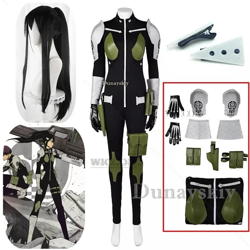 Anime Kaiju No. 8 Kikoru Shinomiya Cosplay Ashiro Mina Costume Women Combat Jumpsuit Halloween Uniform Carnival Party Wig