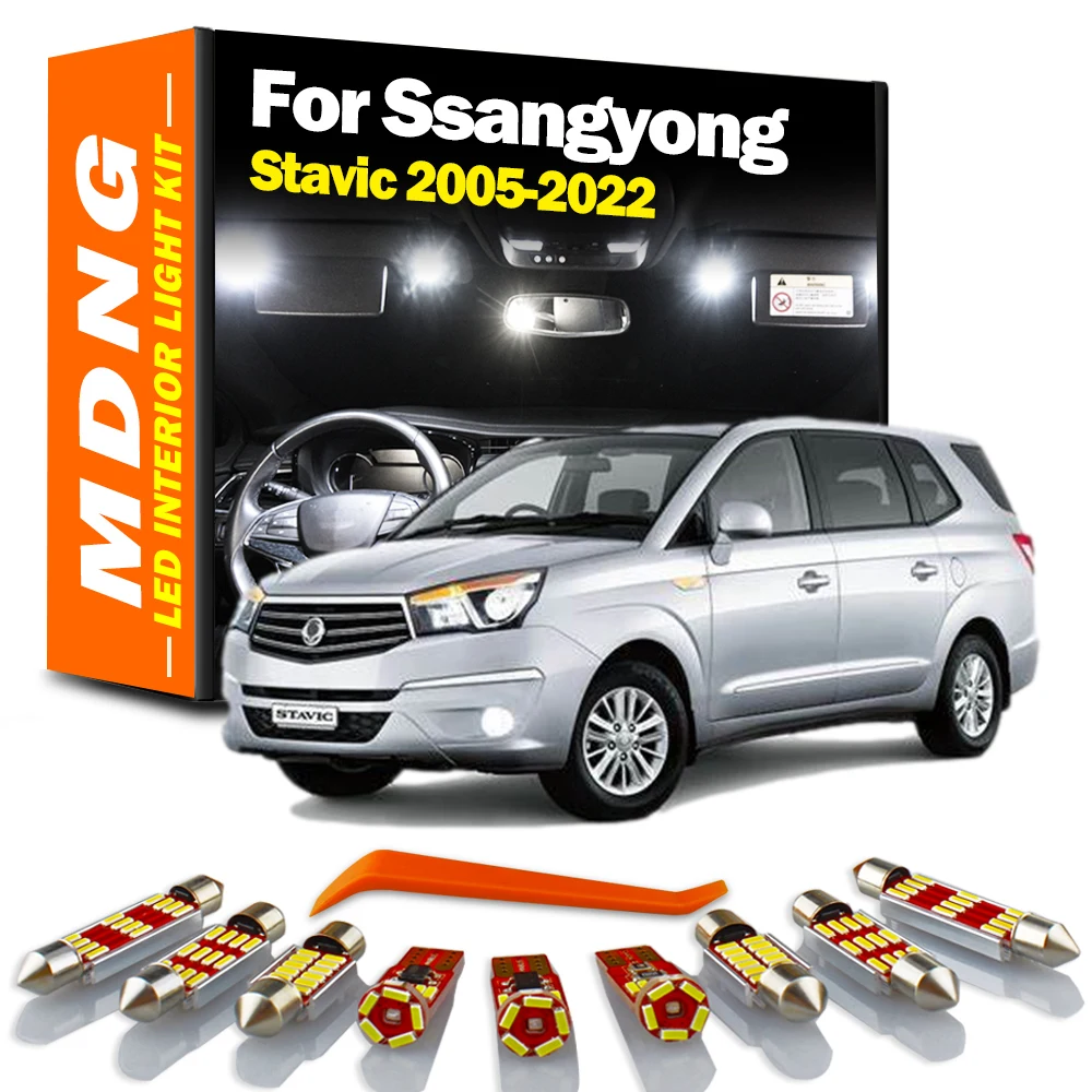 MDNG LED Interior Reading Light Kit Canbus For Ssangyong Stavic 2005-2013 2014 2015 2016 2017 2018 2019 2020 2021 2022 Car Bulbs