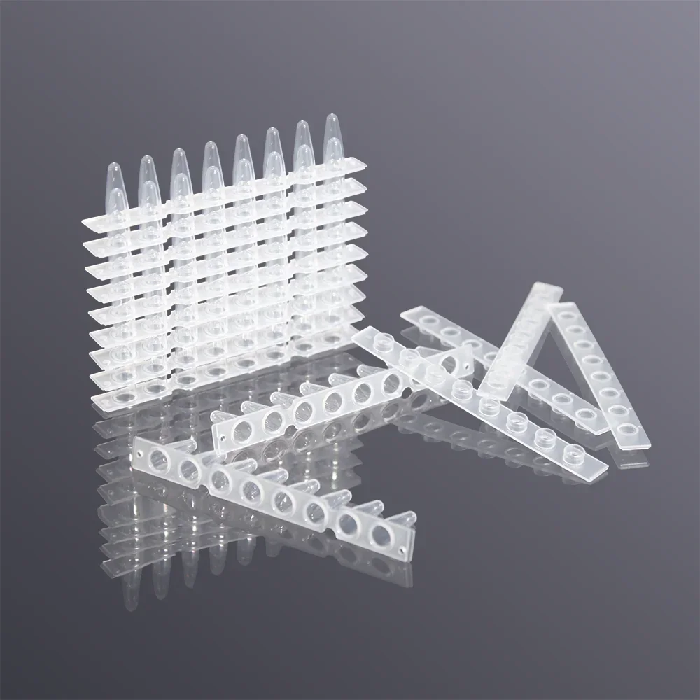 LABSELECT with cap and flat cover eight rows of tubes for PCR bioscience experiments