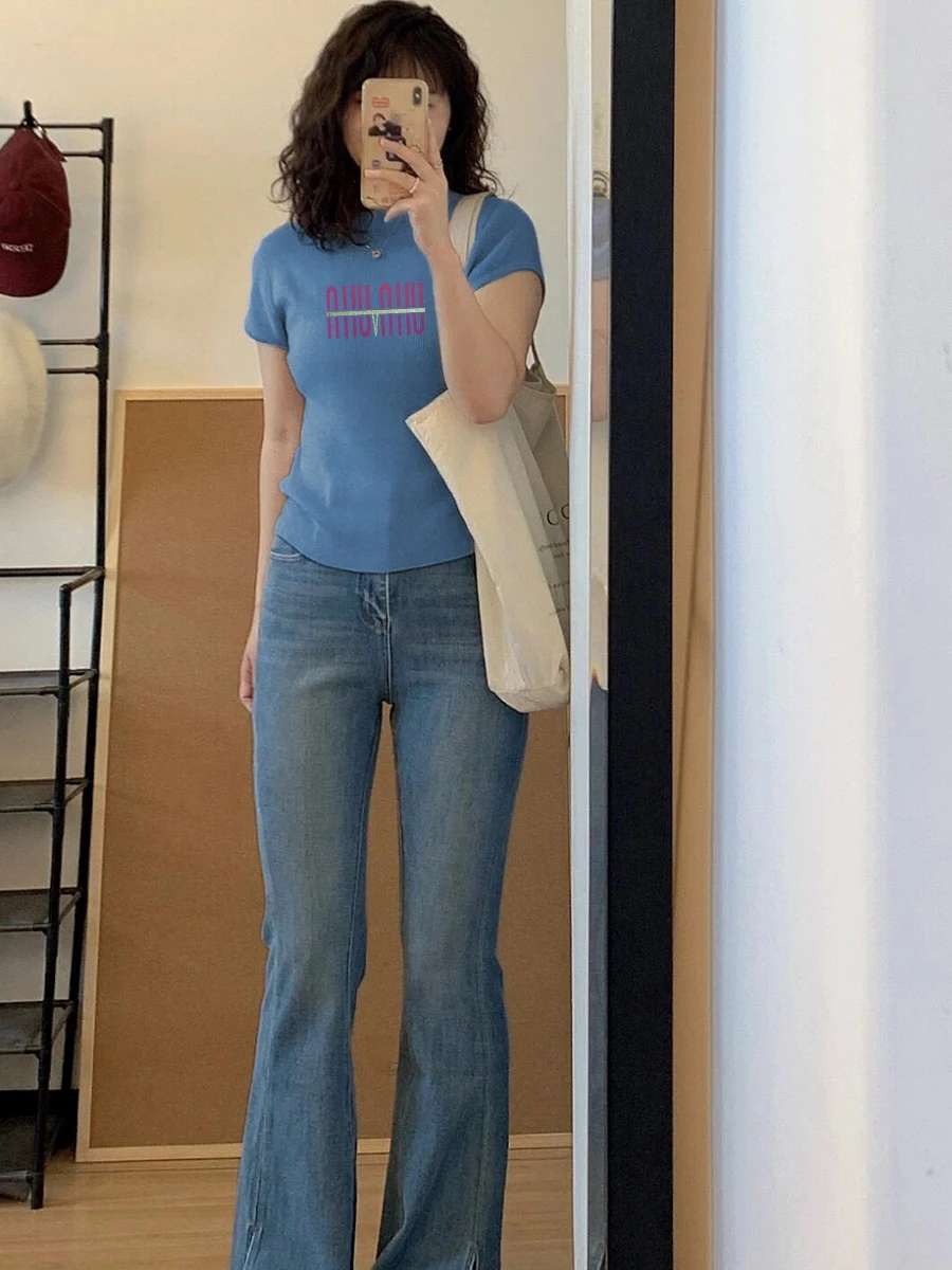 كارتون نمط الحلو حار ort Sve سليم صالح oulder تي شيرت المرأة الصيف تصميم الكورية Sle جولة Ne مزيج القطن #1