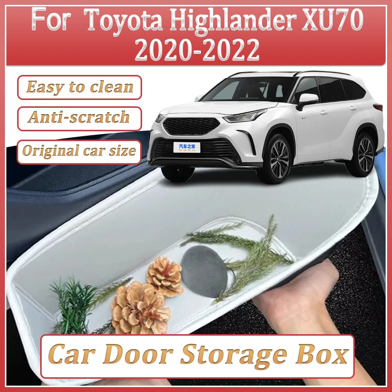

Автоматический ящик для хранения дверей для Toyota Highlander Crown Kluger XU70 2020 2021 2022, дверной слот, бочка для хранения, аксессуары для предотвращения грязи