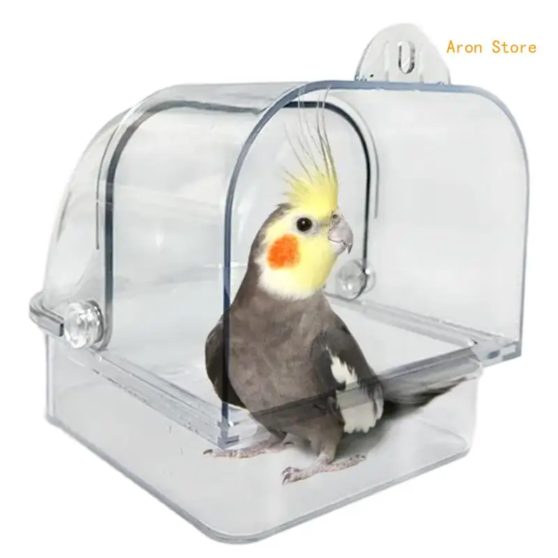 Bird Shower Room Birdcages External Screw Bath Room Parrot Bathtub Birdcages Clear Bathing Tub Budgies Cage Decors H3CF