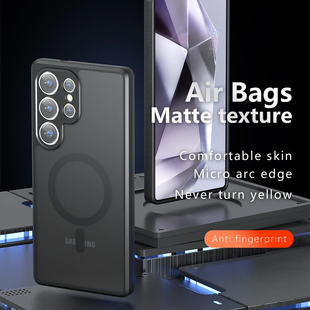 

for Magsafe Transparent Magnetic Case for Samsung Galaxy S25 Ultra S24 Plus S23 FE A56 A55 A54 A17 A16 A15 A36 5G Cover CL004