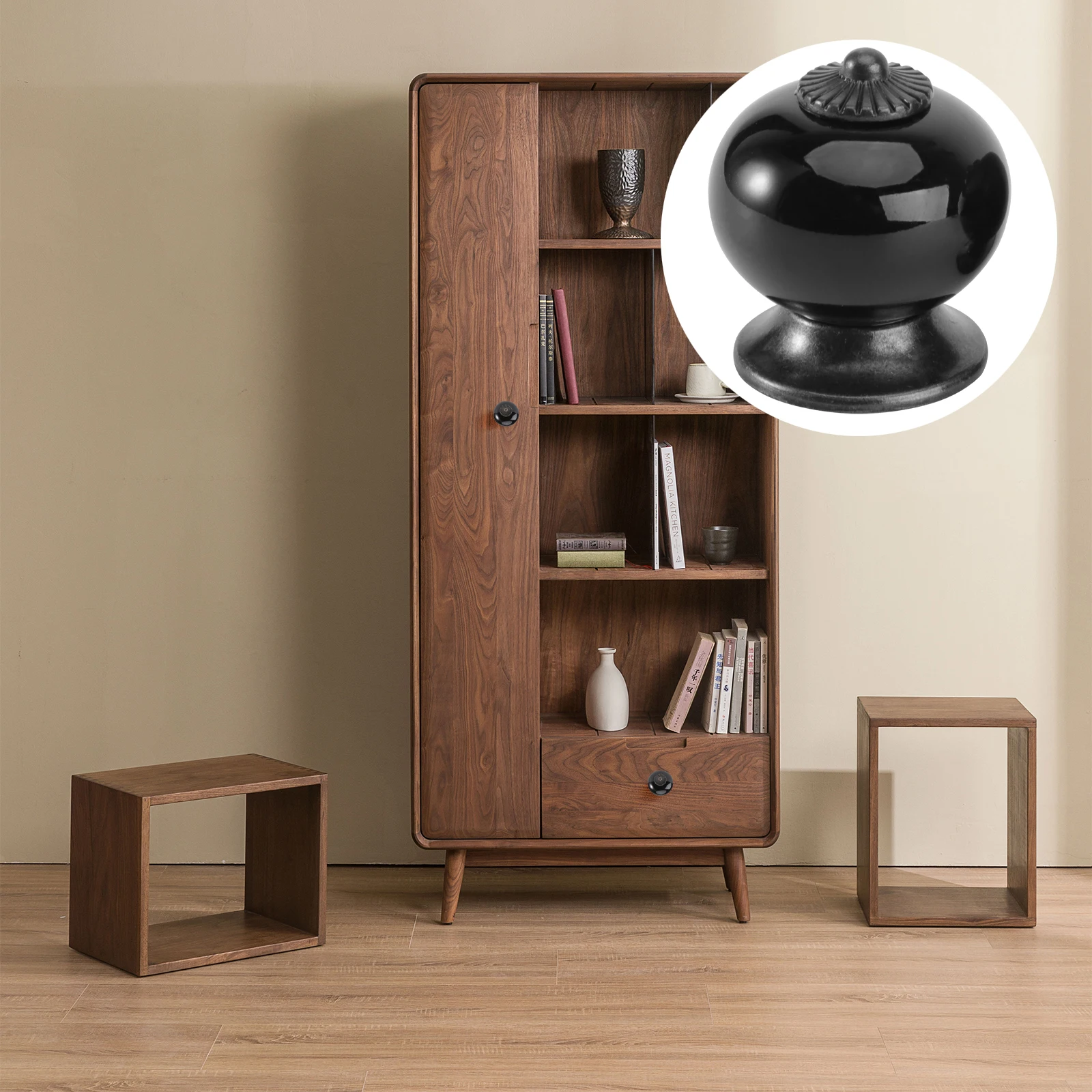 5 uds perillas de puerta redondas de cerámica naranja duradero gabinete de cocina cajón tiradores de armario perilla de puerta redonda