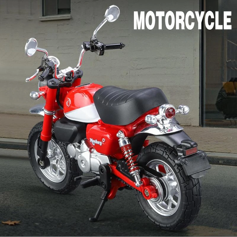 1/12 Honda Monkey Motorcycle Toy 1:12 Diecast Metal Model Super Sport Miniature Collection Sound & Light Gift For Boy Children