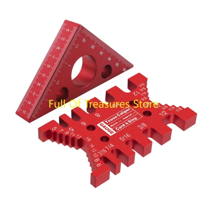 Aluminum alloy triangle ruler+tenon caliper table saw, electric wood milling, inverted table slotting measurement tool