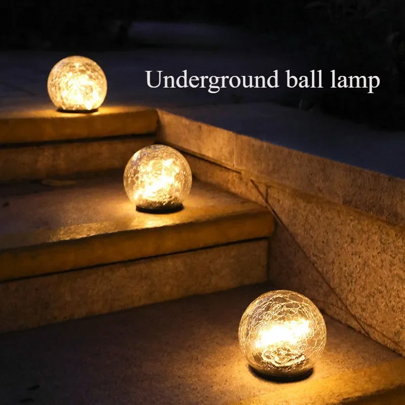 Outdoor Waterproof Led Solar Garden Lights Cracked Glass LED Lights for Walkway Path Patio Park Yard Light Holiday decoration