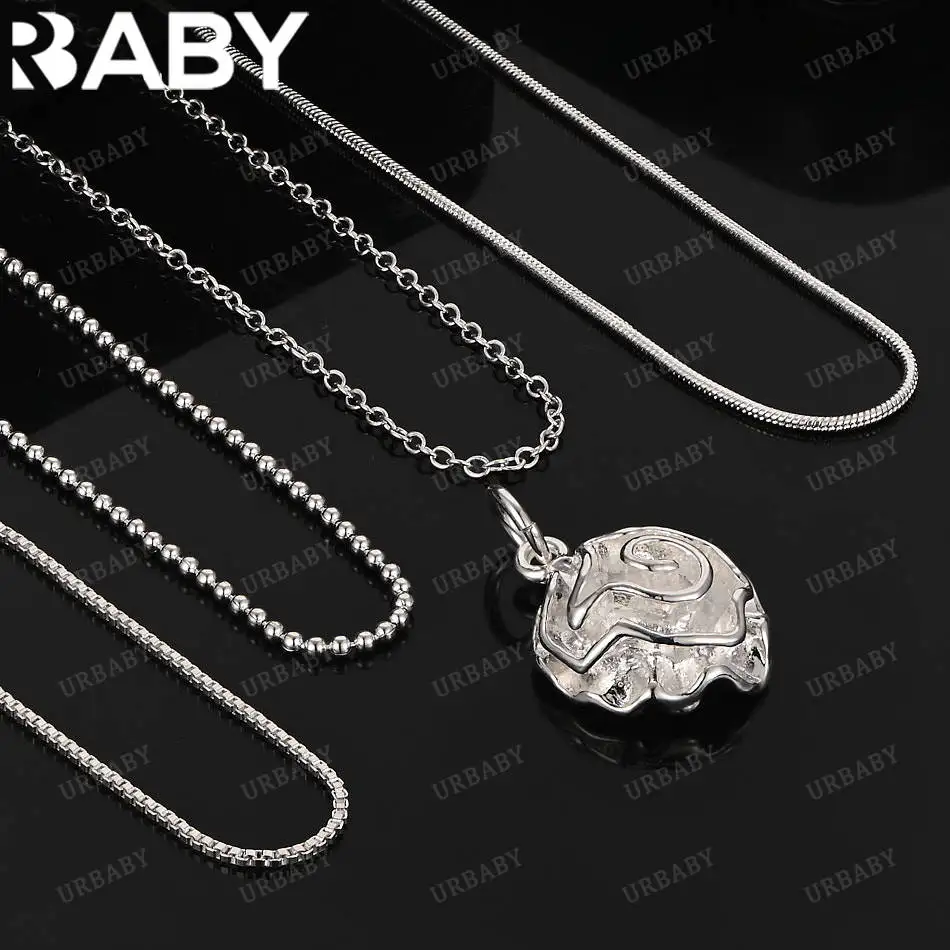 

URBABY 40-75 см стерлингового серебра 925 пробы ожерелье с подвеской в виде розы для женщин очаровательные трендовые подарки на день рождения модная вечеринка